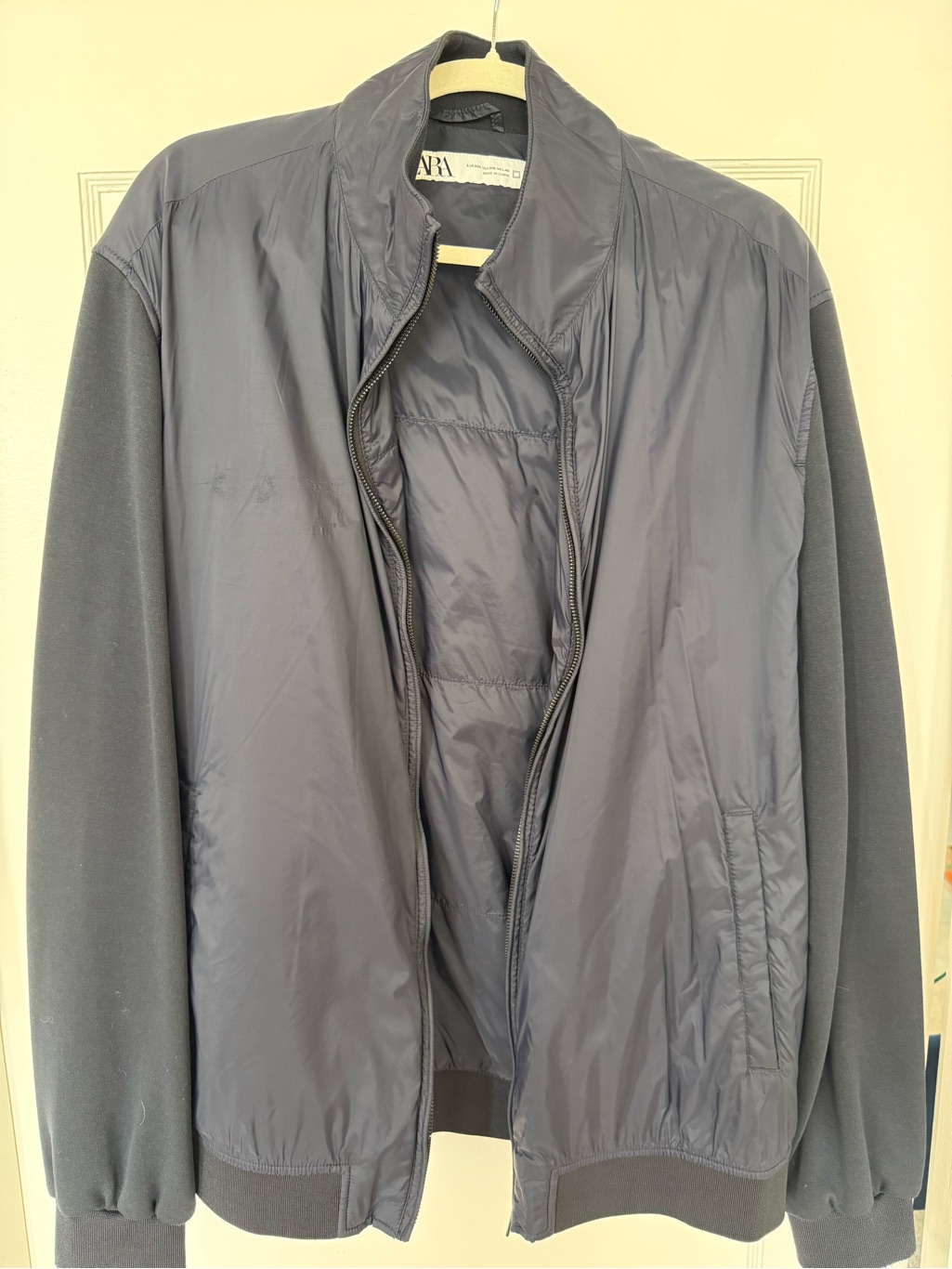 Zara Bomber Jacket Navy Blue - Size Xxl | Good Condition
